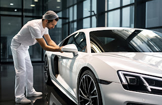 Installer working on a vehicle inside the VK Garage bay